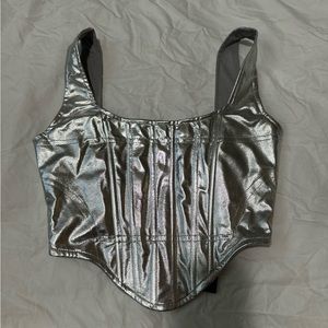 Metallic corset top